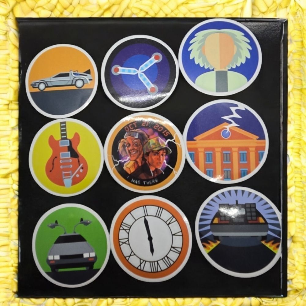 Back to the Future Sticker Set Waterproof Decals Variety Pack Iconic Movie Fans